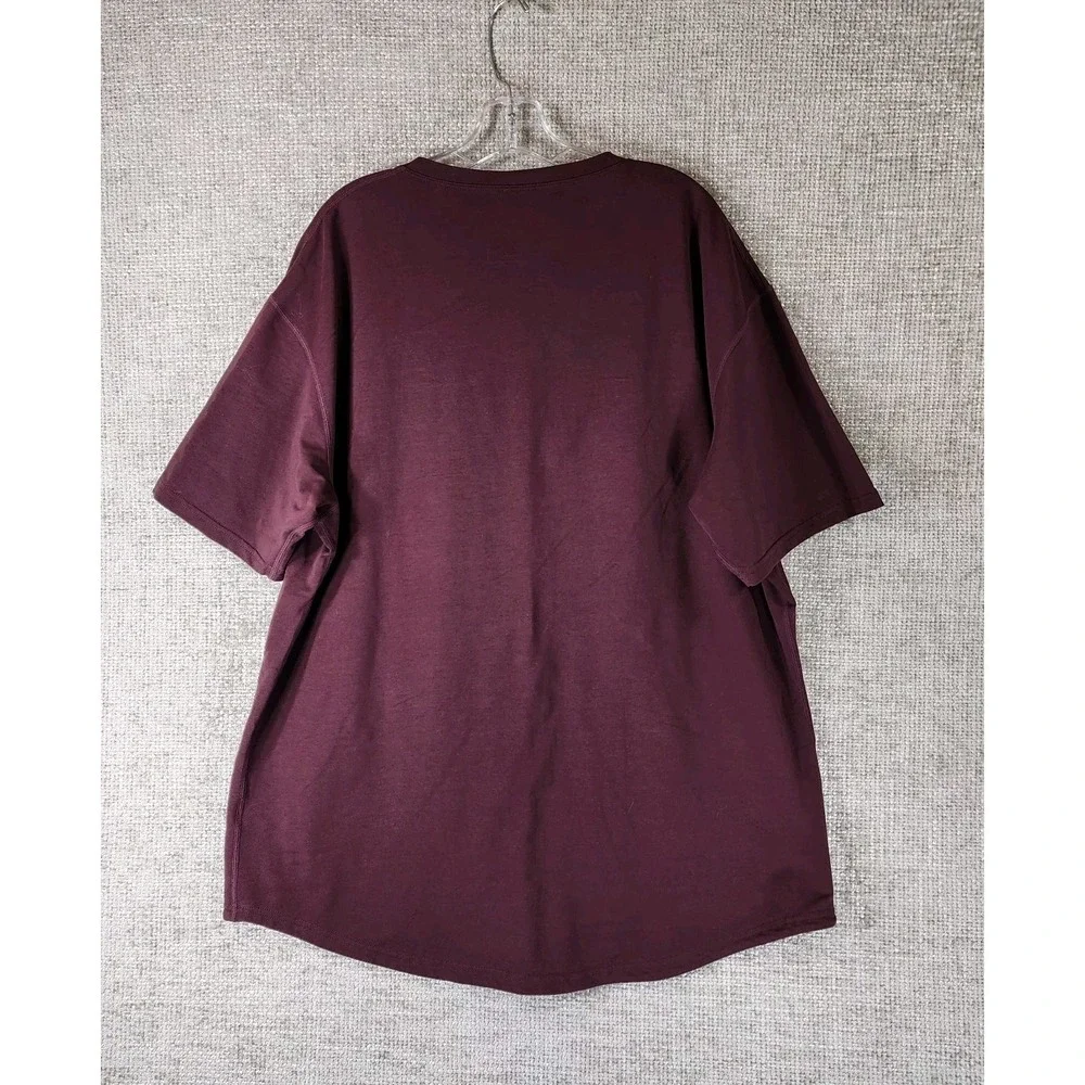 BYLT V-Neck Lux Tee Shirt Mens XXL Burgundy Short Sleeve Performance Gym Nice
